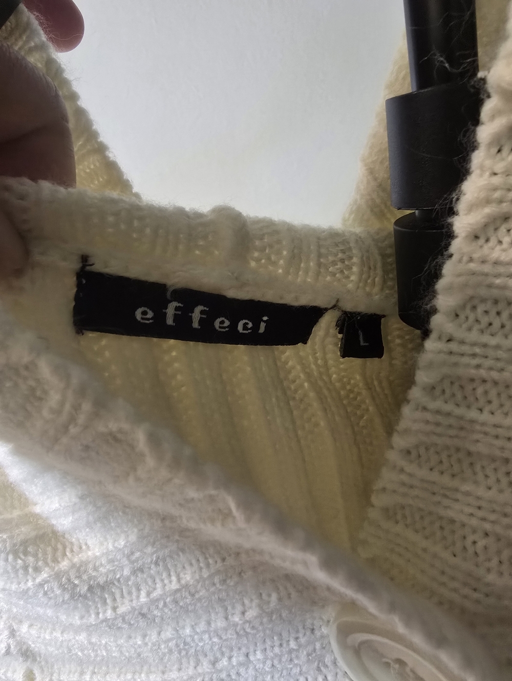 Effeci Cream Ribbed Double-Breasted Cardigan - Picture 7 of 7